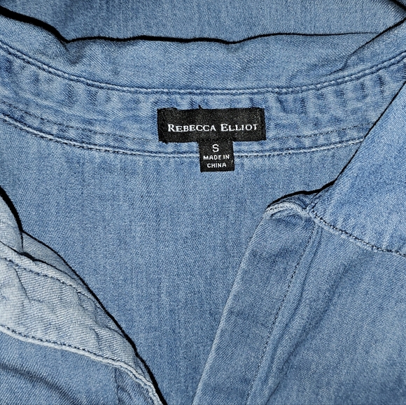 Rebecca Elliot High-Low Chambray Shirt Dress - Picture 5 of 5